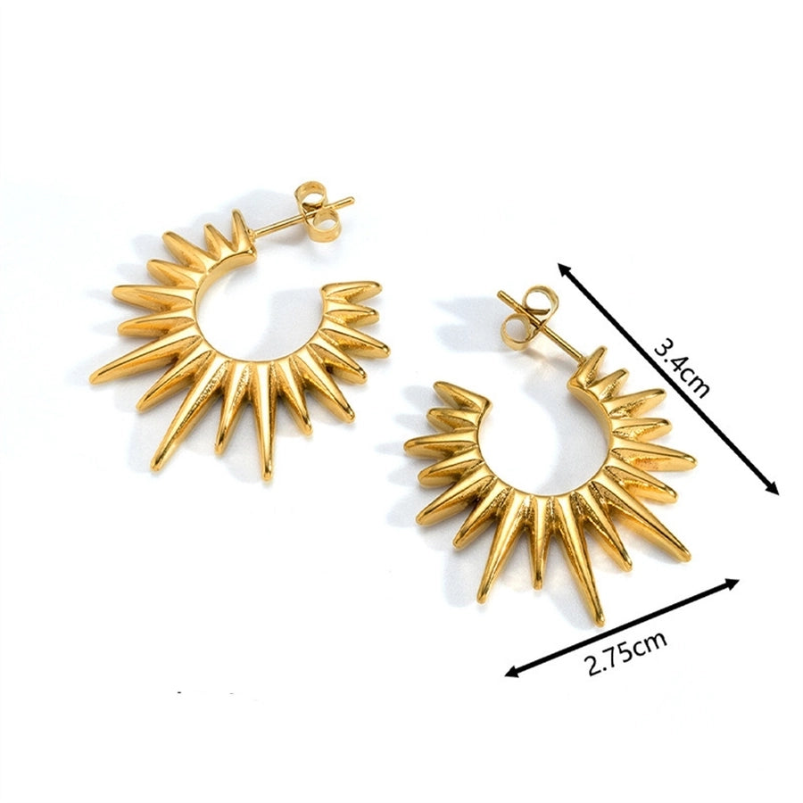 Sun Earrings [304 Stainless Steel,18K Gold Plated]