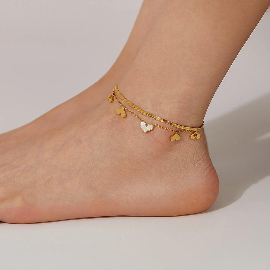 Heart Shape Acrylic Anklet [304 Stainless Steel]