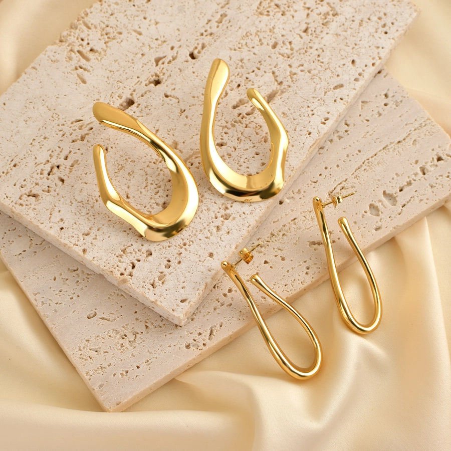 Gold Irregular Earrings [304 Stainless Steel]