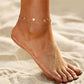 Moon Flower Butterfly Anklet [201 Stainless Steel, 18K Gold Plated]