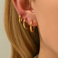 3 Pairs Hoop Earrings [201 Stainless Steel, 18K Gold Plated]