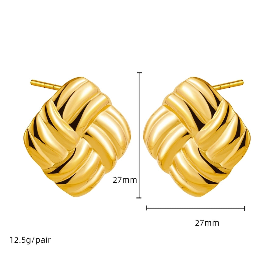 Mix Designs Earrings [304 Stainless Steel,18K Gold Plated]