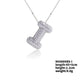 Three-dimensional Letter Zircon Pendant Necklace [304 Stainless Steel,Copper]