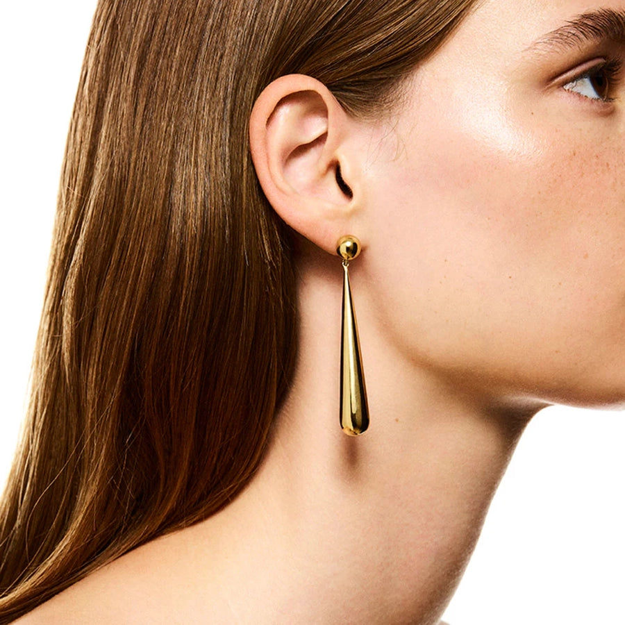 Water Droplets Drop Earrings [304 Stainless Steel,16K Gold Plated]