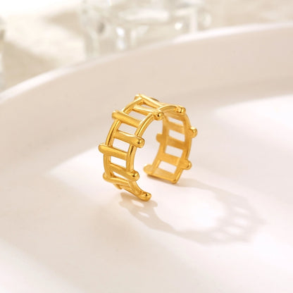 Mix -Designs Ringe [304 Edelstahl 18K Gold plattiert]