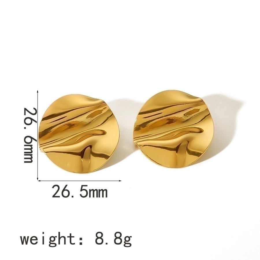 Mix Design Earrings [304 Stainless Steel,18K Gold Plated]