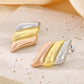 Tricolor wING Earrings [304 Stainless Steel, 18K Gold Plated]