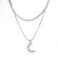 Moon Water Droplets Double Layer Necklaces  [304 Stainless Steel]