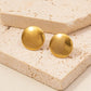 Flat Round Earrings [304 Stainless Steel,18K Gold Plated]