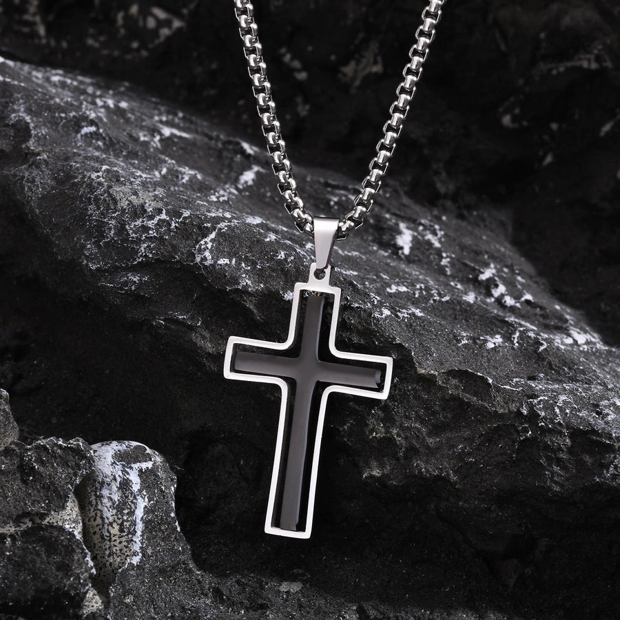 Classic Style Cross Pendant Necklace [304 Stainless Steel]