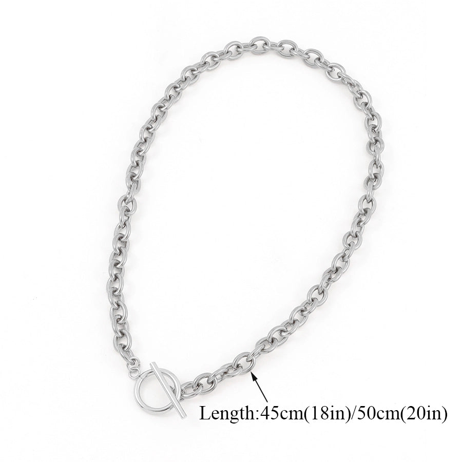 Circle Chain Necklace [201,304 Stainless Steel]