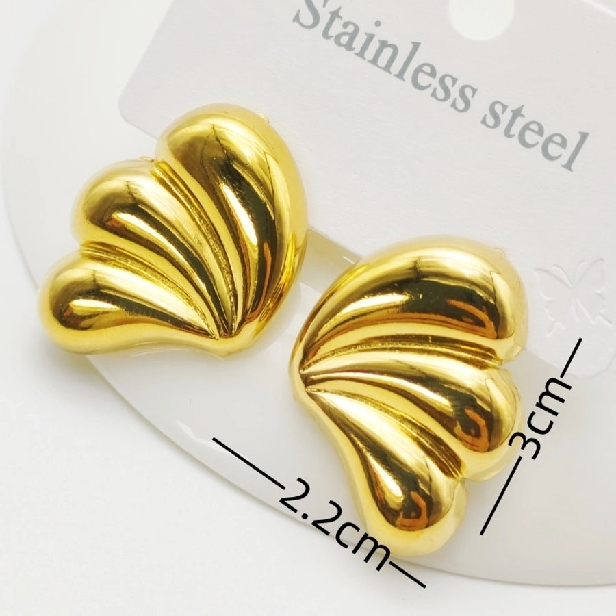 Mix Design Earrings [304 Stainless Steel,18K Gold Plated]