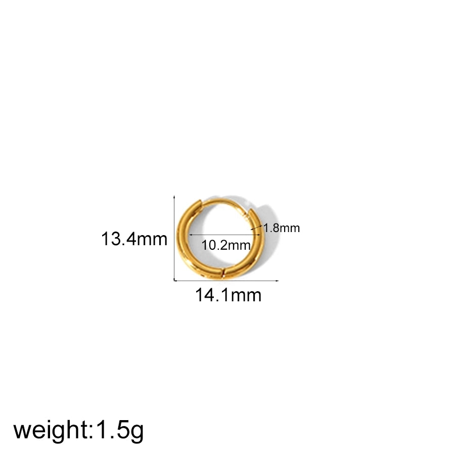 1 darab kis karika fülbevalók [304 rozsdamentes acél, 18K aranyozott]
