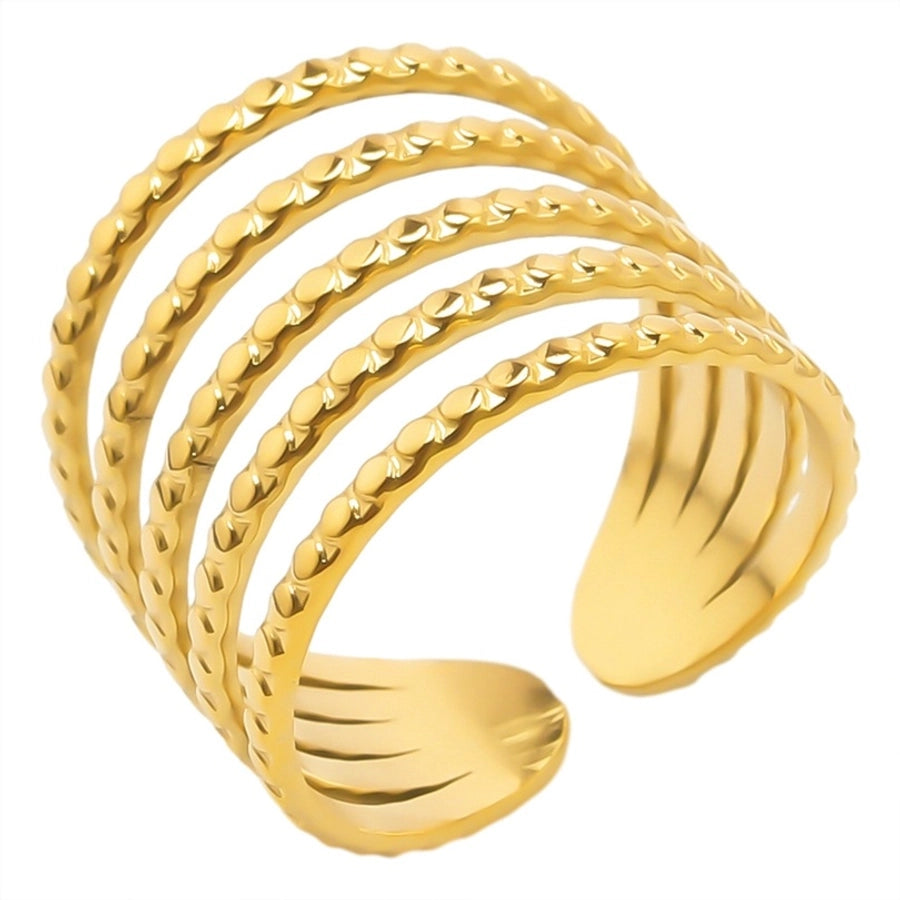 Multiple Line Ring [304 Stainless Steel 18K Gold Plated]