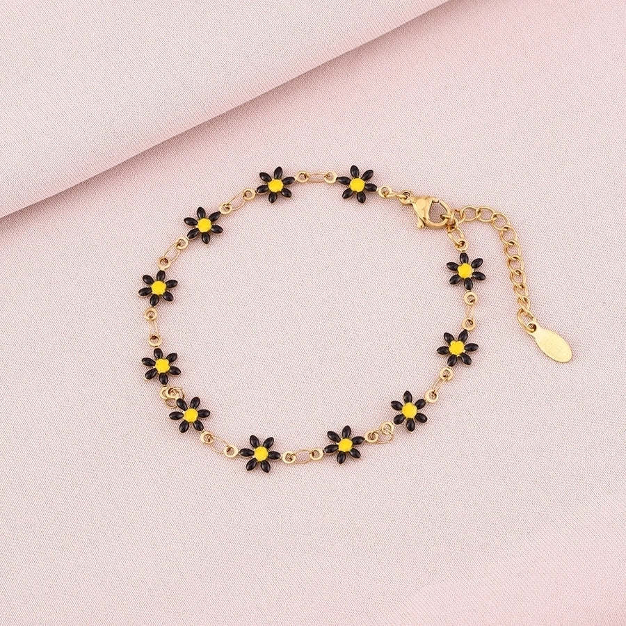 Basic Flower Bracelet [304 Stainless Steel,18K Gold Plated]