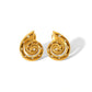 Boucles d'oreilles en coquille de conque [304 en acier inoxydable, 18 carats en or]