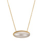 Horizontal Oval Pearl Necklace [304 Stainless Steel,18K Gold Plated]