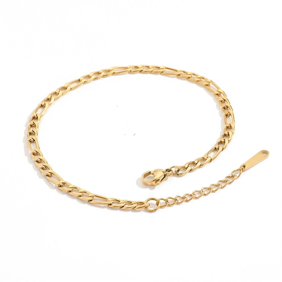 Figaro Chain Anklet [304 Stainless Steel, 14K Gold Plated]