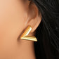 V Letter Earrings [304 Stainless Steel,18K Gold Plated]