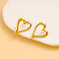 Heart Shape Hollow Earrings [304,316 Stainless Steel, 18K Gold Plated]