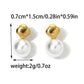 Mix Designs Pearl Earrings [304 Stainless Steel,14K Gold Plated]