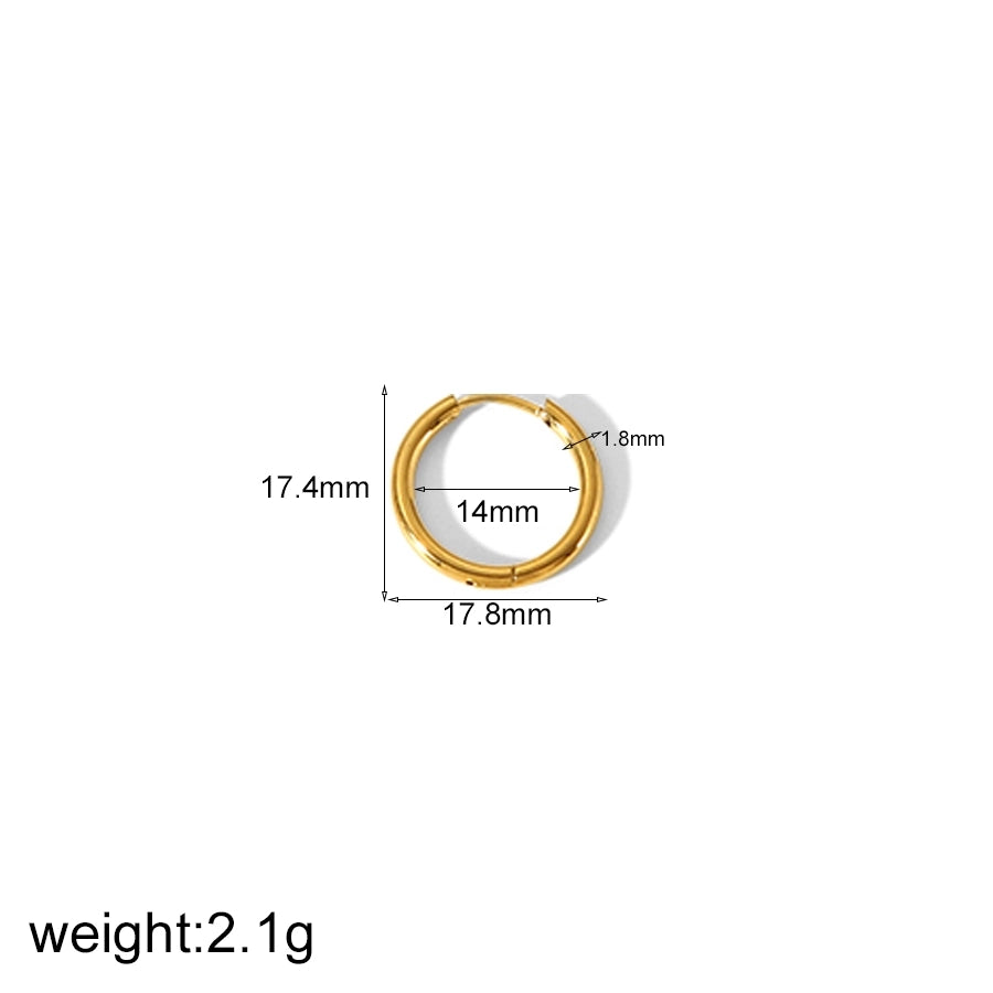 1 darab kis karika fülbevalók [304 rozsdamentes acél, 18K aranyozott]