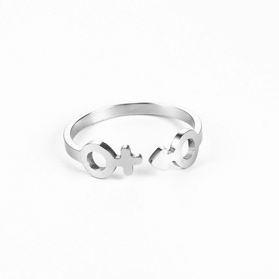 Male Female Ring [304 Stainless Steel 18K Gold Plated]