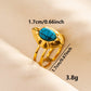 Ethnic Style Artificial Gemstones Ring [304 Stainless Steel 18K Gold Plated]