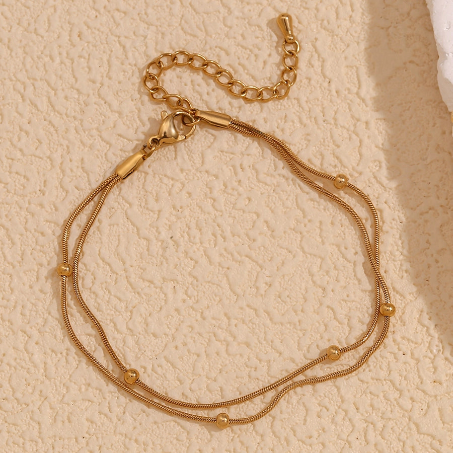 Layered Chain Anklet [304 rustfrit stål]