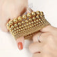 Elastic Beaded Bracelet [304 Stainless Steel, 18K Gold Plated]