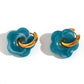 Acrylic Flower Hoop Drop Earrings [304 Stainless Steel,18K Gold Plated]