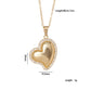 Zircon Heart Pendant Necklace  [304 Stainless Steel,Copper]