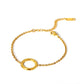 Bracciale/orecchini/collana rotondi vuoti [acciaio inossidabile 304, oro 18K placcato]