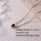 Heart Shape Rhinestones Birthstone Necklace [304 Stainless Steel,18K Gold Plated]