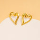 Heart Shape Hollow Earrings [304,316 Stainless Steel, 18K Gold Plated]