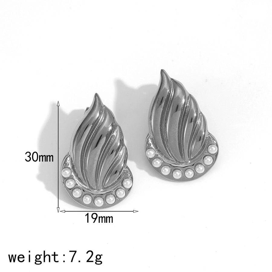 Pendientes de circón de semental [304 acero inoxidable, 18k dorado chapado]