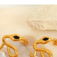 Snake Rhinestones Earrings [304 Stainless Steel,18K Gold Plated]