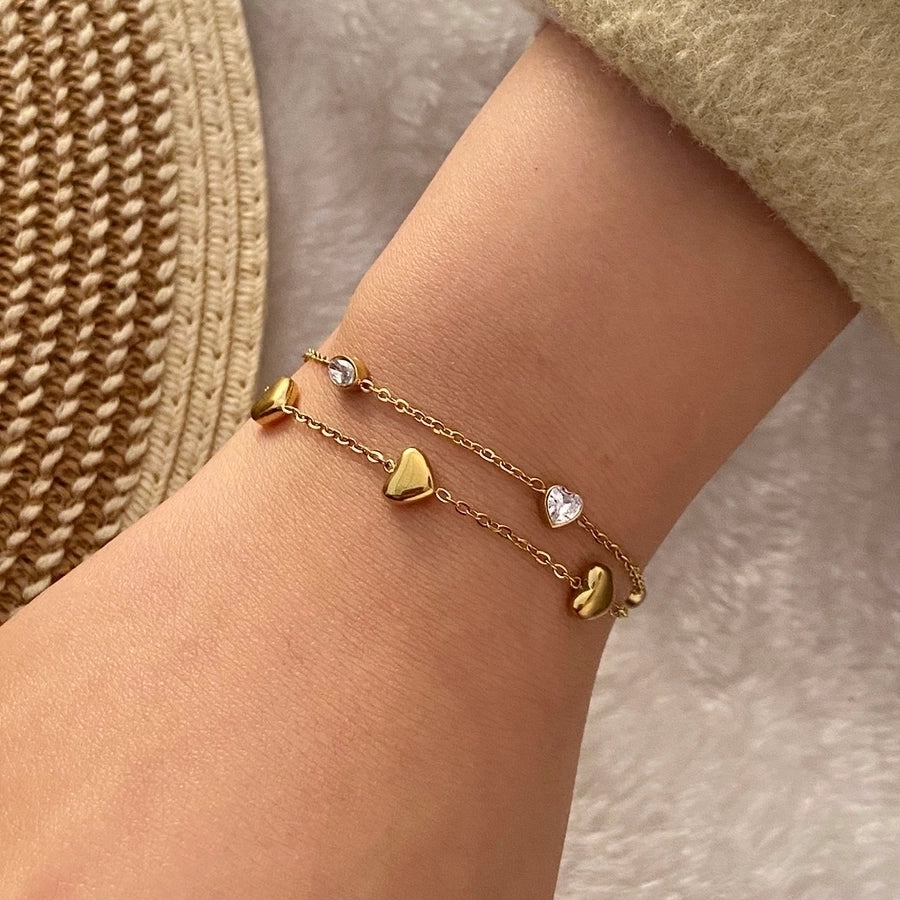 Pulseras de diseños lindos [acero inoxidable, 18k dorado chapado]