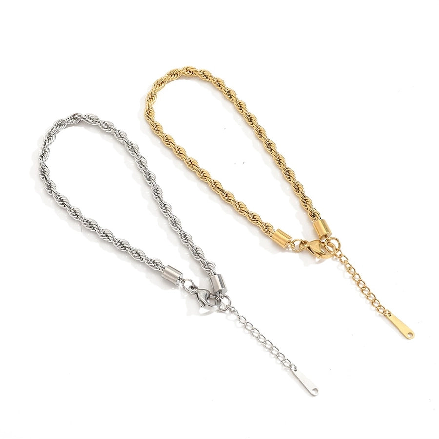 Twist Rope Chain Anklet [304 Stainless Steel, 14K Gold Plated]