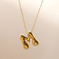 Letter Chain Pendant Necklace [304 Stainless Steel,18K Gold Plated]