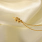 Rose Flower Pendant Necklace [304 Stainless Steel,18K Gold Plated]