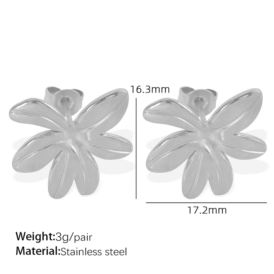 Flower Earrings [304 Stainless Steel,18K Gold Plated]