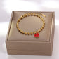 Acrylic Heart Beaded Bracelets [316 Stainless Steel, 18K Gold Plated]