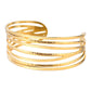 Brazalete de brazalete de forma C [304 acero inoxidable de oro de 18k chapado]