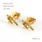 Star Heart Shape Airplane Earrings [304 Stainless Steel,18K Gold Plated]