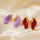 Colored Water Droplets Enamel Earrings [304 Stainless Steel]