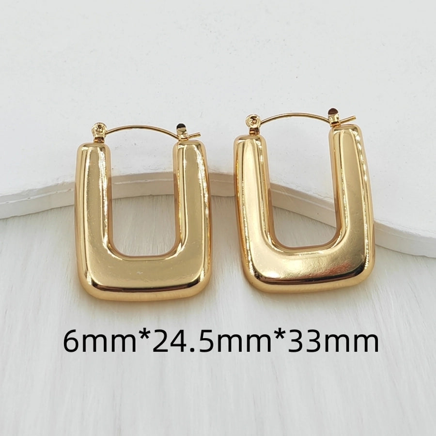 Vintage Style C Shape U Shape Asymmetrical Earrings [304 Stainless Steel]