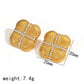 Square Cross Zircon Earrings [304 Stainless Steel,18K Gold Plated]