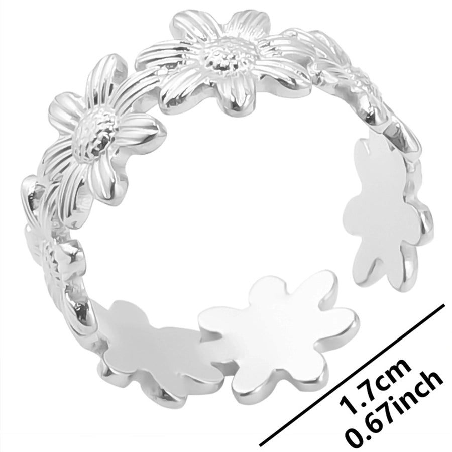 Flower Open Ring [304 Stainless Steel]