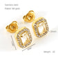 Glam Sun Water Droplets  Rhinestones Earrings [Stainless Steel,18K Gold Plated]